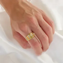 Wasserfest Zirkon Ring aus vergoldetem Edelstahl - OCEANA