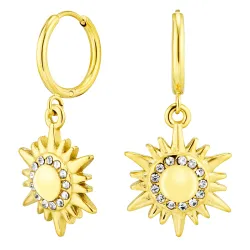 Wasserfester Sonne Zirkon Ohrringe in vergoldetem Stahl - OCEANA