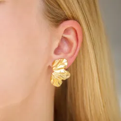 Wasserfester Blumen Ohrringe in vergoldetem Stahl - OCEANA