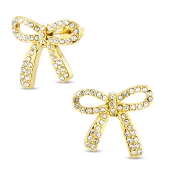 Wasserfester Schleife Zirkon Ohrringe in vergoldetem Stahl - OCEANA