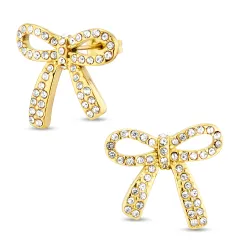 Wasserfester Schleife Zirkon Ohrringe in vergoldetem Stahl - OCEANA