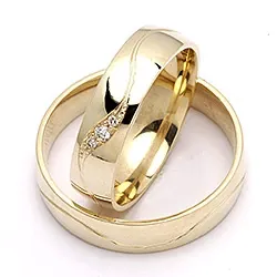 trauringe aus 9 Karat Gold 0,036 ct - set