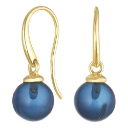 Ohrringe in 9 Karat Gold mit dunkelblauem Bergkristall