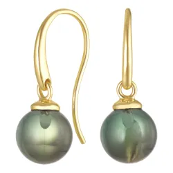 Ohrringe in 9 Karat Gold mit grünem Bergkristall