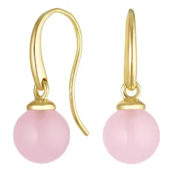 Ohrringe in 9 Karat Gold mit rose Bergkristall