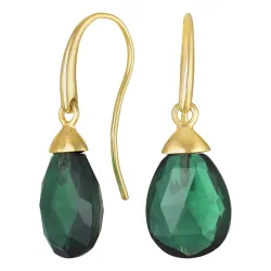 Ohrringe in 9 Karat Gold mit grünem Bergkristall