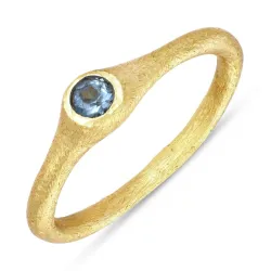 dunkelblauem Bergkristall Ring aus vergoldetem Sterlingsilber - Loom Stones