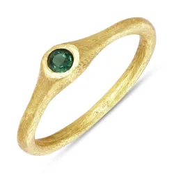 grünem Bergkristall Ring aus vergoldetem Sterlingsilber - Loom Stones