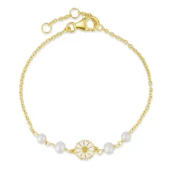 Marguerite Perle Armband aus vergoldetem Sterlingsilber