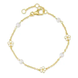 Marguerite Perle Armband aus vergoldetem Sterlingsilber