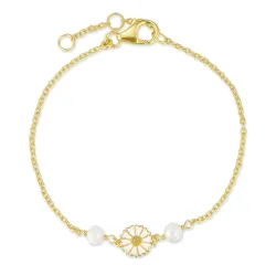 Marguerite Perle Armband aus vergoldetem Sterlingsilber
