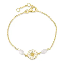 Marguerite Perle Armband aus vergoldetem Sterlingsilber