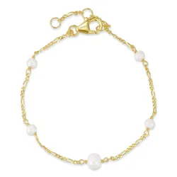 Perle Armband aus vergoldetem Sterlingsilber
