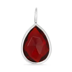 Tropfen Granat Anhänger aus Silber