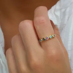 mehrfarbigem Ring aus vergoldetem Sterlingsilber - Bubbly Twist