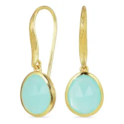Aqua Bergkristall Ohrringe in vergoldetem Sterlingsilber - Loom Stones