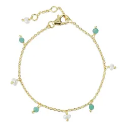 grünem Onyxe Armband aus vergoldetem Sterlingsilber  x   - Loom Stones