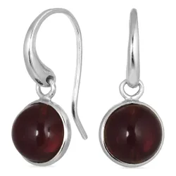 runden rotem Bergkristall  Ohrringe in Silber - Loom Stones
