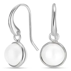 runden Perle Ohrringe in Silber - Loom Stones