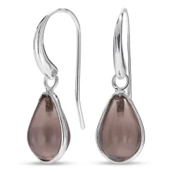 Tropfen Rauchquarz Ohrringe in Silber - Loom Stones