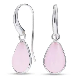Tropfen rose Bergkristall Ohrringe in Silber