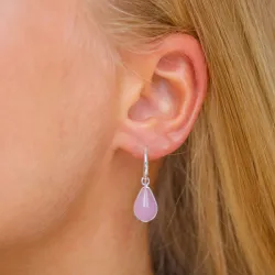 Tropfen rose Bergkristall Ohrringe in Silber - Loom Stones