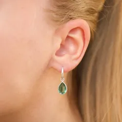 Tropfen Aqua Bergkristall Ohrringe in Silber - Loom Stones