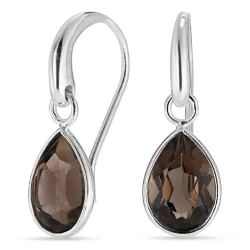 Tropfen Rauchquarz Ohrringe in Silber - Loom Stones