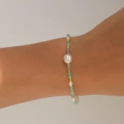 blauem Armband aus vergoldetem Sterlingsilber - Loom Stones