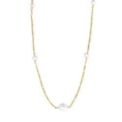 Perle Halskette aus vergoldetem Sterlingsilber