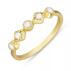 Perle Ring aus vergoldetem Sterlingsilber
