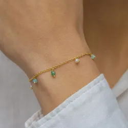 Schmuckstein Armband aus vergoldetem Sterlingsilber  x   - Loom Stones