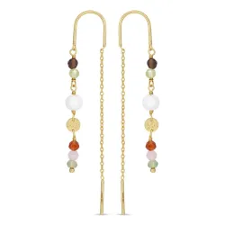 lange ketten ohrringe in vergoldetem Sterlingsilber