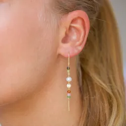 lange ketten ohrringe in vergoldetem Sterlingsilber - Loom Stones