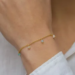 Schmuckstein Armband aus vergoldetem Sterlingsilber  x   - Loom Stones