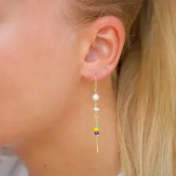 lange gelbe ketten ohrringe in vergoldetem Silber - Loom Stones