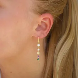 lange violettem ketten ohrringe in vergoldetem Silber - Loom Stones