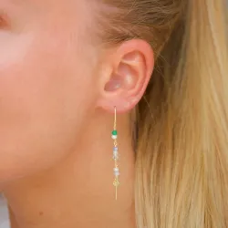 lange grünen ketten ohrringe in vergoldetem Silber - Loom Stones
