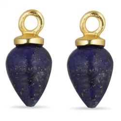 Lapis Lazuli Anhänger für Ohrringe in vergoldetem Silber