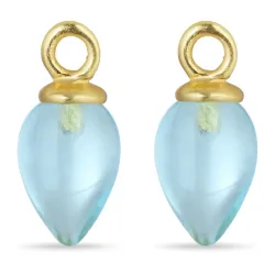 blauem Bergkristall Anhänger für Ohrringe in vergoldetem Silber - Mix & Match
