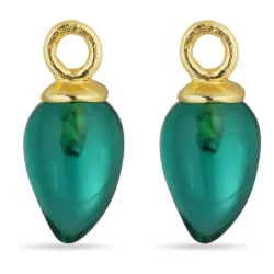 Aqua Bergkristall Anhänger für Ohrringe in vergoldetem Silber - Mix & Match
