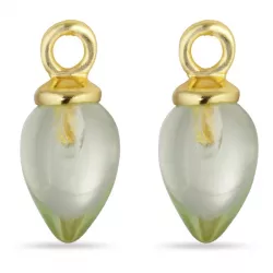 grünem Bergkristall Anhänger für Ohrringe in vergoldetem Silber