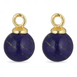 8 mm Lapis Lazuli Anhänger für Ohrringe in vergoldetem Silber