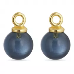 8 mm blauem Bergkristall Anhänger für Ohrringe in vergoldetem Silber