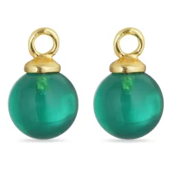 8 mm Aqua Bergkristall Anhänger für Ohrringe in vergoldetem Silber - Mix & Match