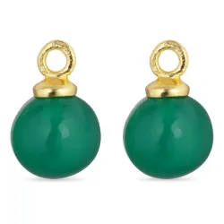 grünem Onyx Anhänger für Ohrringe in vergoldetem Silber - Mix & Match