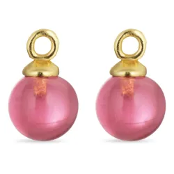 8 mm pink Bergkristall Anhänger für Ohrringe in vergoldetem Silber - Mix & Match