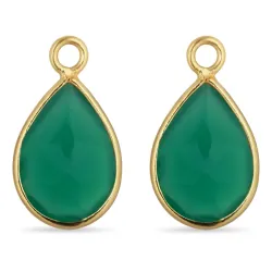 Tropfen Aqua Bergkristall Anhänger für Ohrringe in vergoldetem Silber - Mix & Match