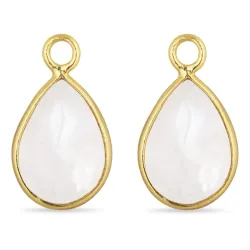 Tropfen Mondstein Anhänger für Ohrringe in vergoldetem Silber - Mix & Match