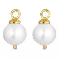 8 mm Perle Anhänger für Ohrringe in vergoldetem Silber